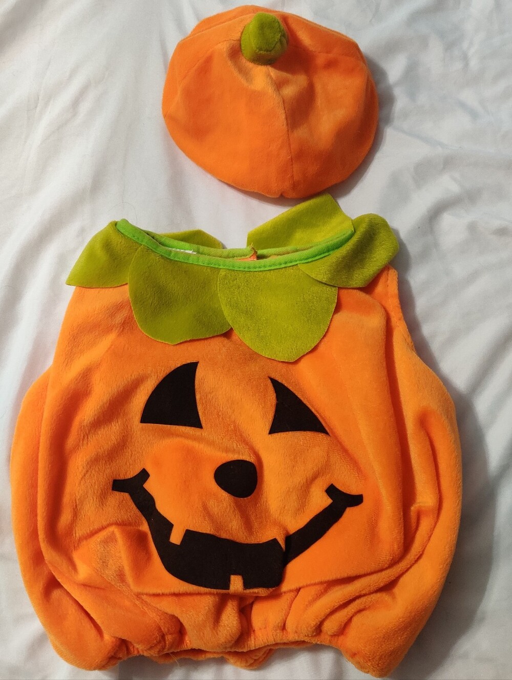 12-18 Month Pumpkin Costume Halloween Orange With Hat Cosplay Infant Toddler